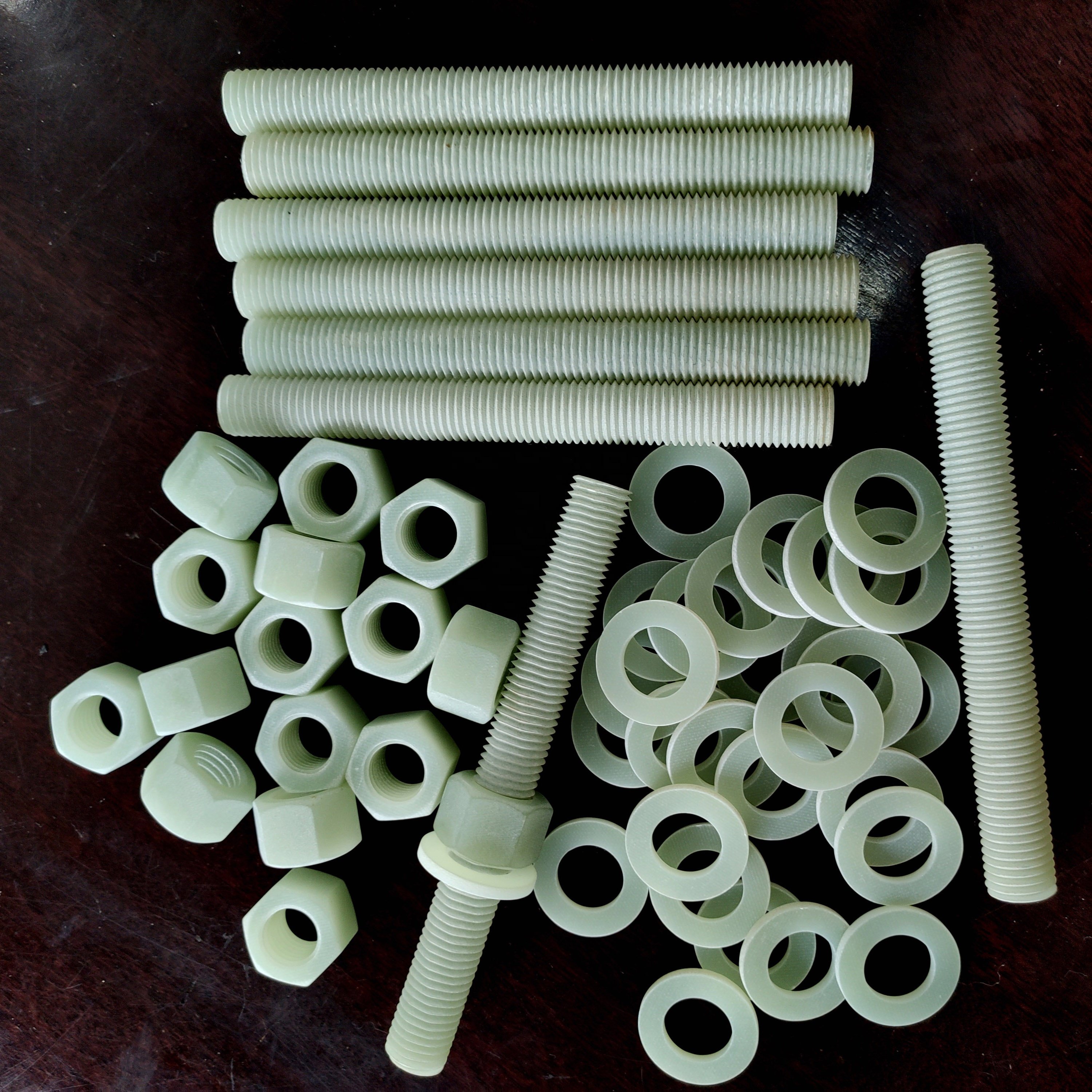 Epoxy Fiberglass Reinforced Plastic FRP GRP Threaded Rod Screw Bolt and Nut