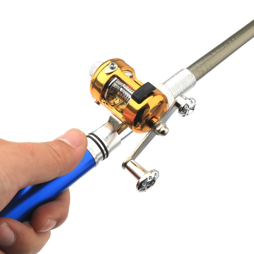 Lightweighted Mini Portable Pocket Fish Pen Aluminum Alloy Fishing Rod child rod