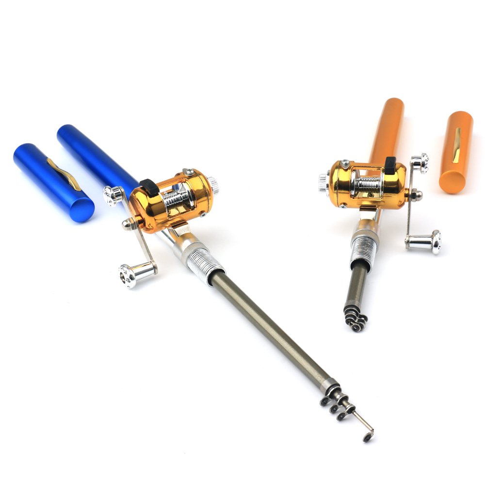 Lightweighted Mini Portable Pocket Fish Pen Aluminum Alloy Fishing Rod child rod