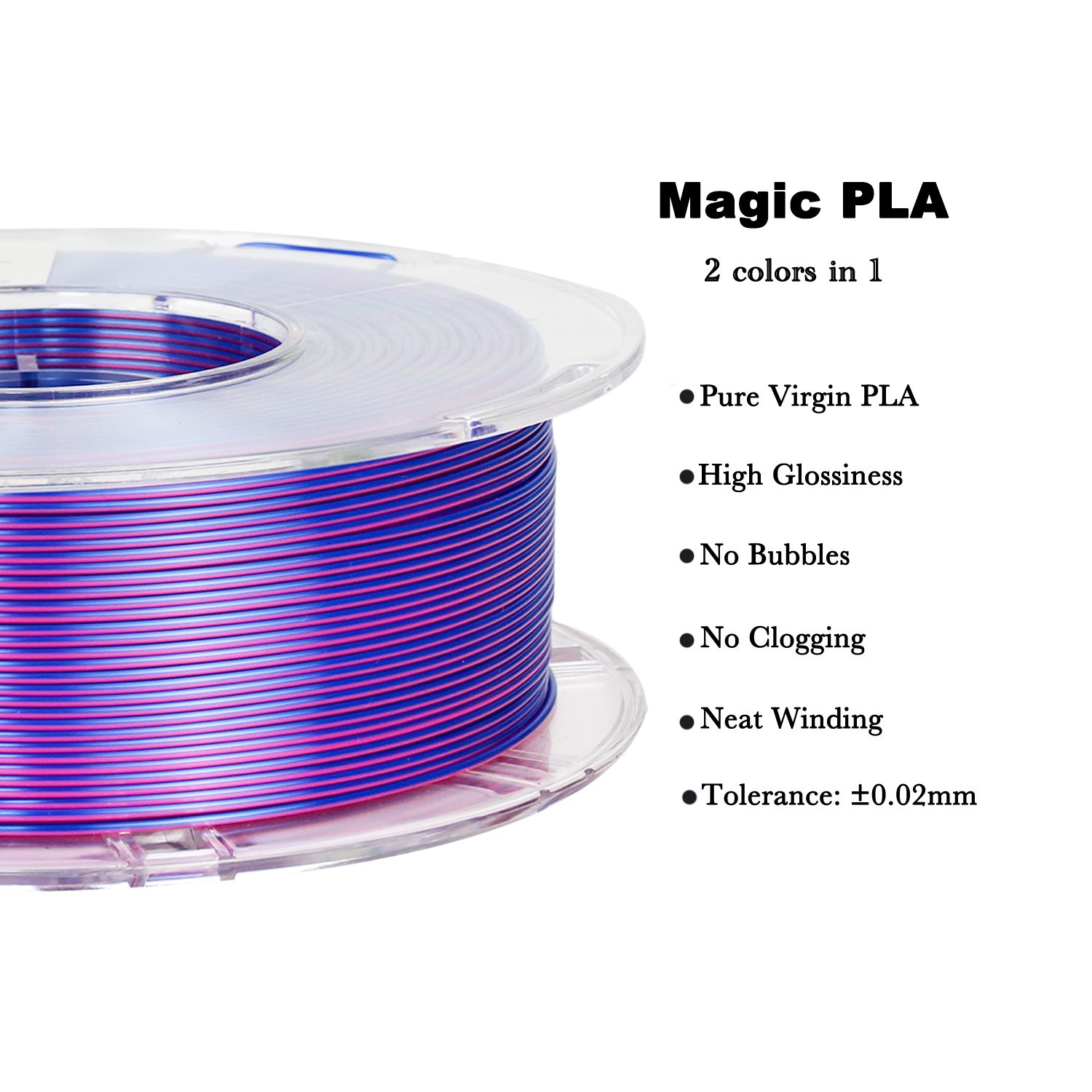 R3D Royal Blue Rose Dual Magic PLA Filament Silk for 3d Printer 1.75mm 1kg