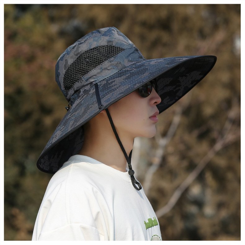 15cm large along summer men's sun hat fishing mountaineering fisherman hat beach travel sun protection hat