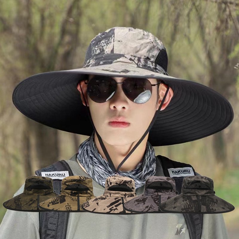 15cm large along summer men's sun hat fishing mountaineering fisherman hat beach travel sun protection hat
