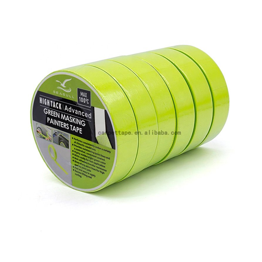 UV resistance 14 days residue free adhesive painters tape crepe paper blue masking tape for wall car automotive painting