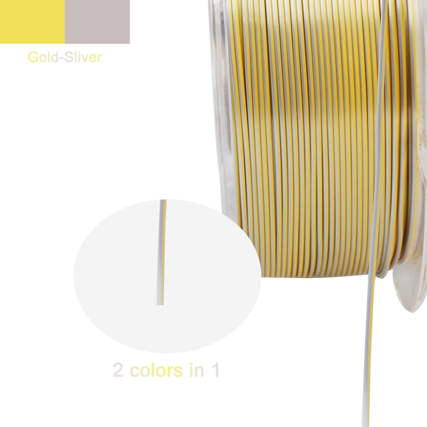 R3D Gold Silver 2 Colors in 1 Magic PLA Filament Silk for 3d Printer 1.75mm 1kg