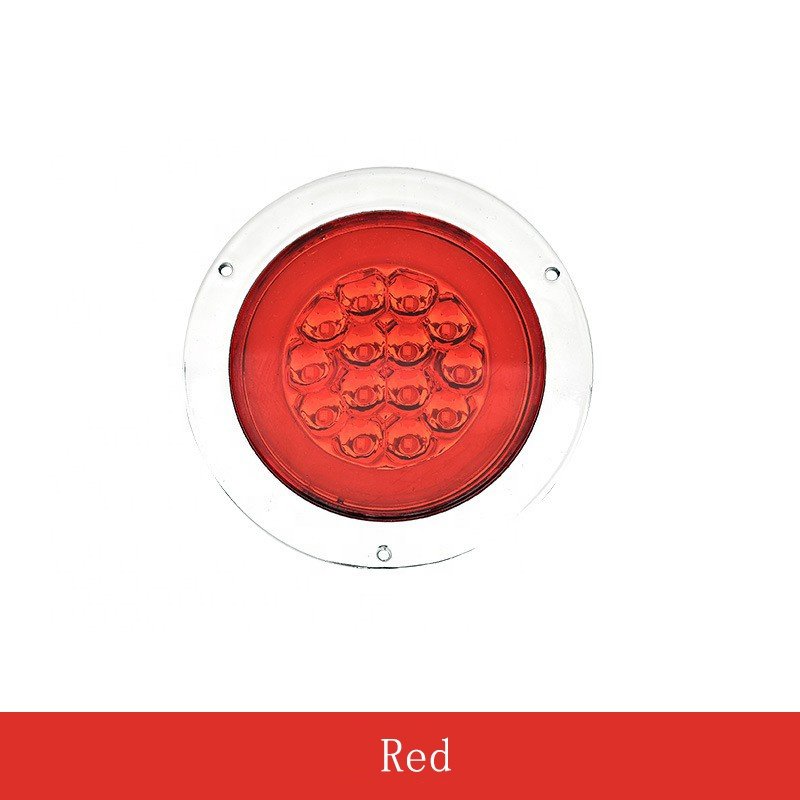 Round 12V 24V Tail brake lights Electroplated light guide ring Auto Trailer Truck Lorry Offroad