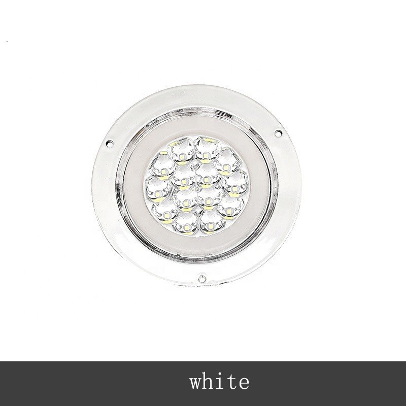 Round 12V 24V Tail brake lights Electroplated light guide ring Auto Trailer Truck Lorry Offroad