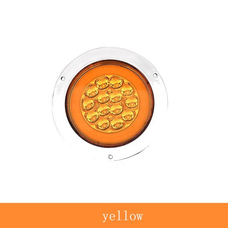 Round 12V 24V Tail brake lights Electroplated light guide ring Auto Trailer Truck Lorry Offroad