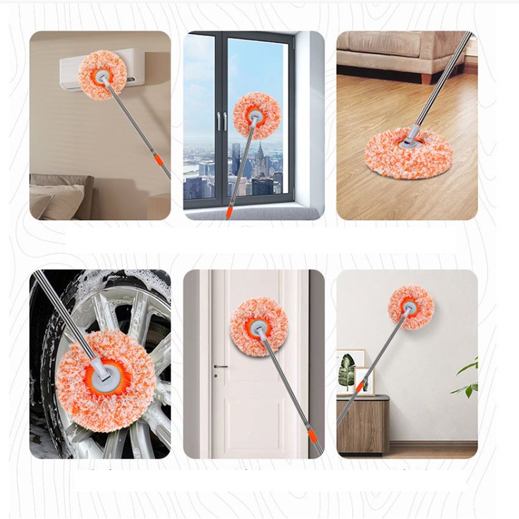 360 Rotatable Adjustable Cleaning Mop with Height Adjustable Handle and Replaceable Mop Head for Home Floor Wall Cleaning