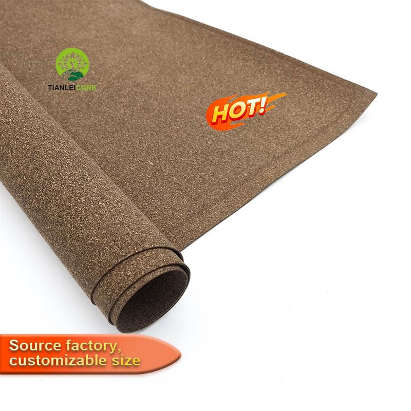 TIANLEICORK Factory Direct Wholesale High-Density Self-Adhesive Cork Rubber Roll 1mm-12mm Thickness Cork rubber sheet roll