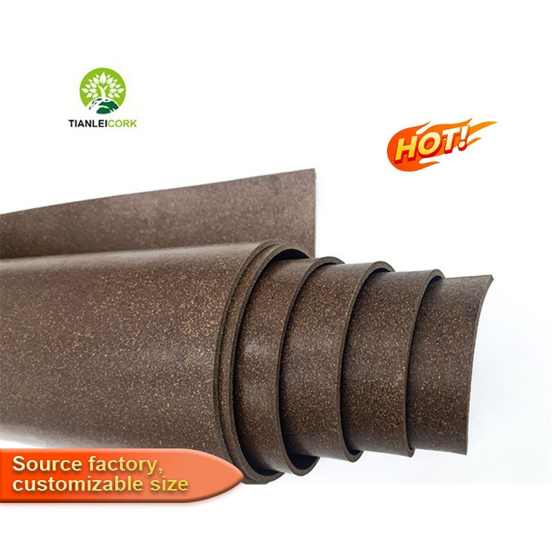 TIANLEICORK Factory Direct Wholesale High-Density Self-Adhesive Cork Rubber Roll 1mm-12mm Thickness Cork rubber sheet roll