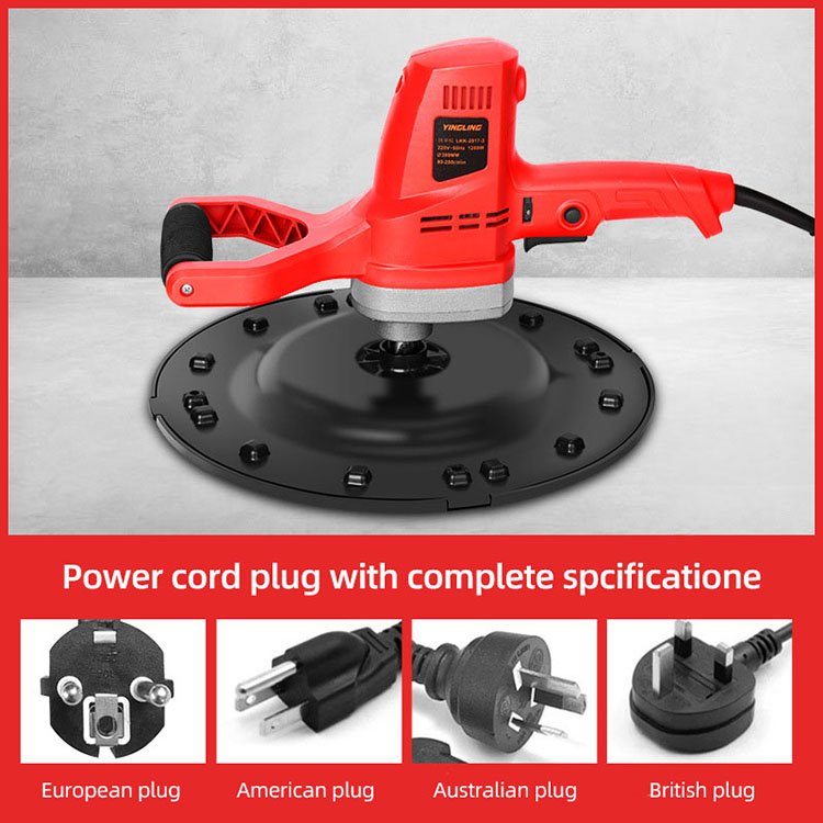 Electric hand-held long rod wall grinder wall smoothing cement wall plastering machine