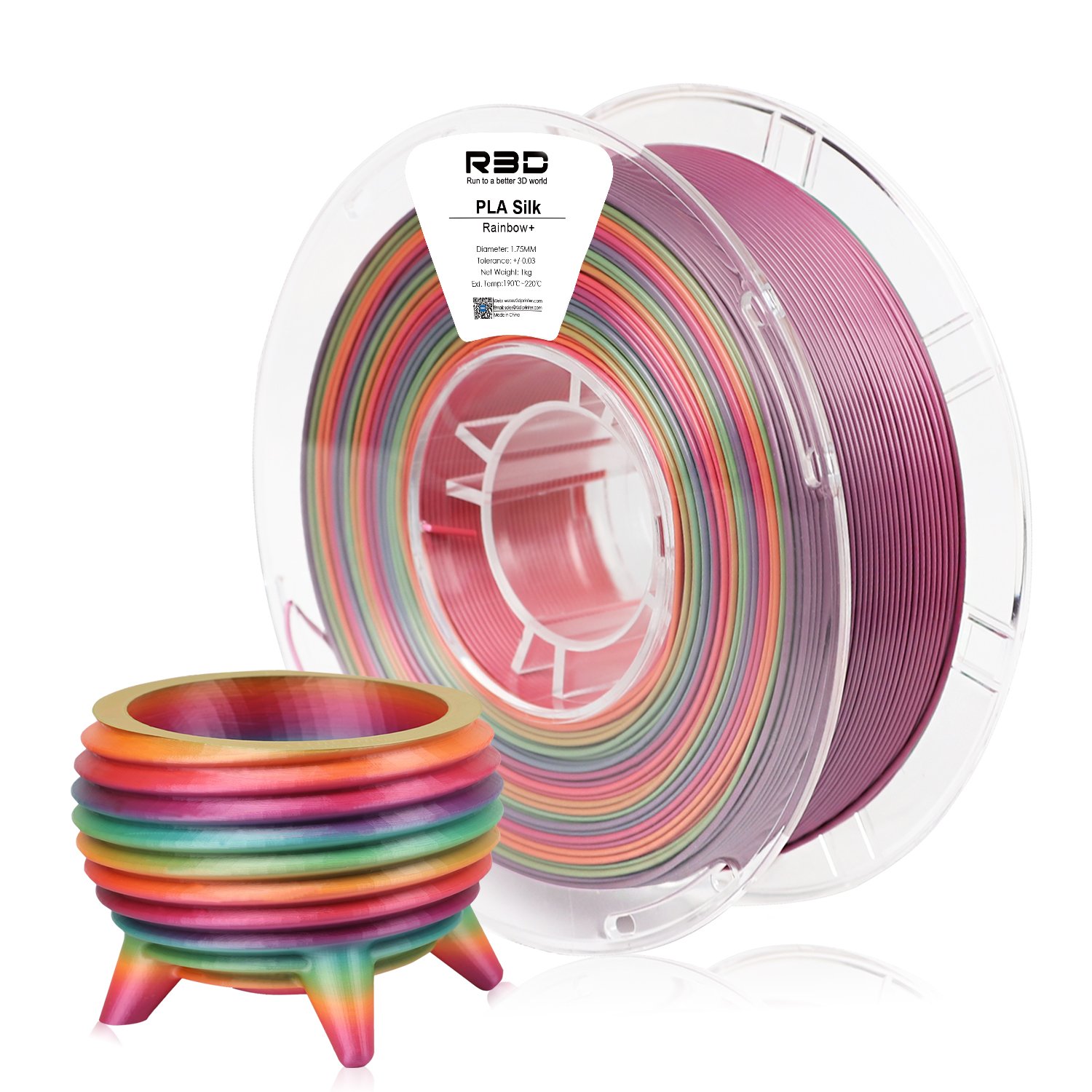 2023 NEW Silk PLA Rainbow Color 1.75mm 1kg 3d printer Filament