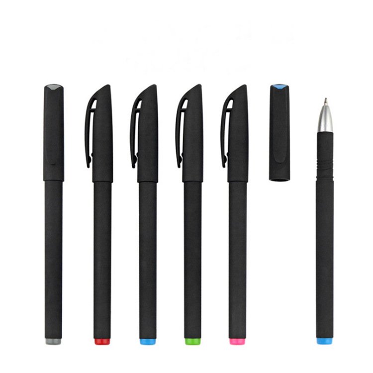 Wholesale Custom Logo Soft Rubber Coated Gel Pen Signature Pen High Quality Promotional Plastic Business Printing Gel Ink Pen