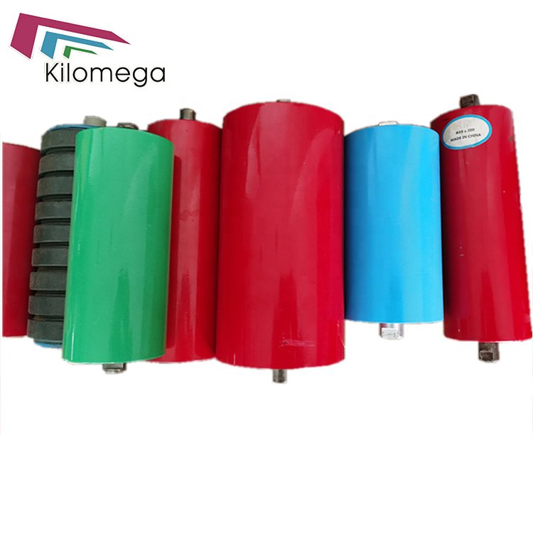 Rubber Conveyor Belt Roller Carrying Idler Return Flat Roller Steel/Plastic/HDPE Idler Belt Conveyor Roller