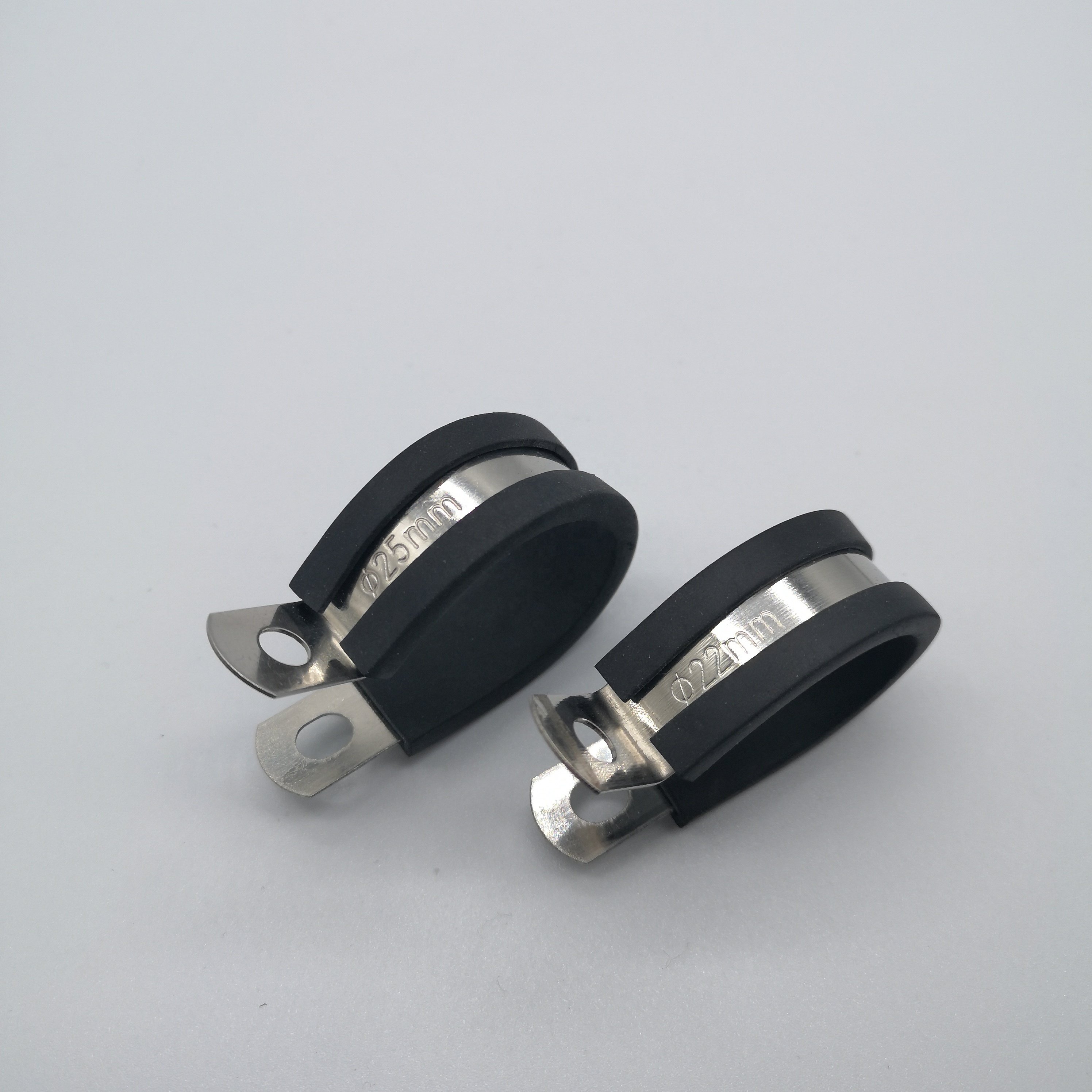 12mm W5 Cable Clips with Rubber 304 Stainless Steel P Type Pipe Clamp Fixing Clip