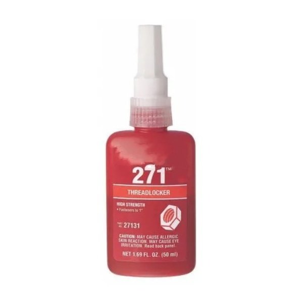 271 Threadlocker High Strength Red Liquid 50ml Lastic Nozzle Bottle for Lar Fasteners for Construction Use