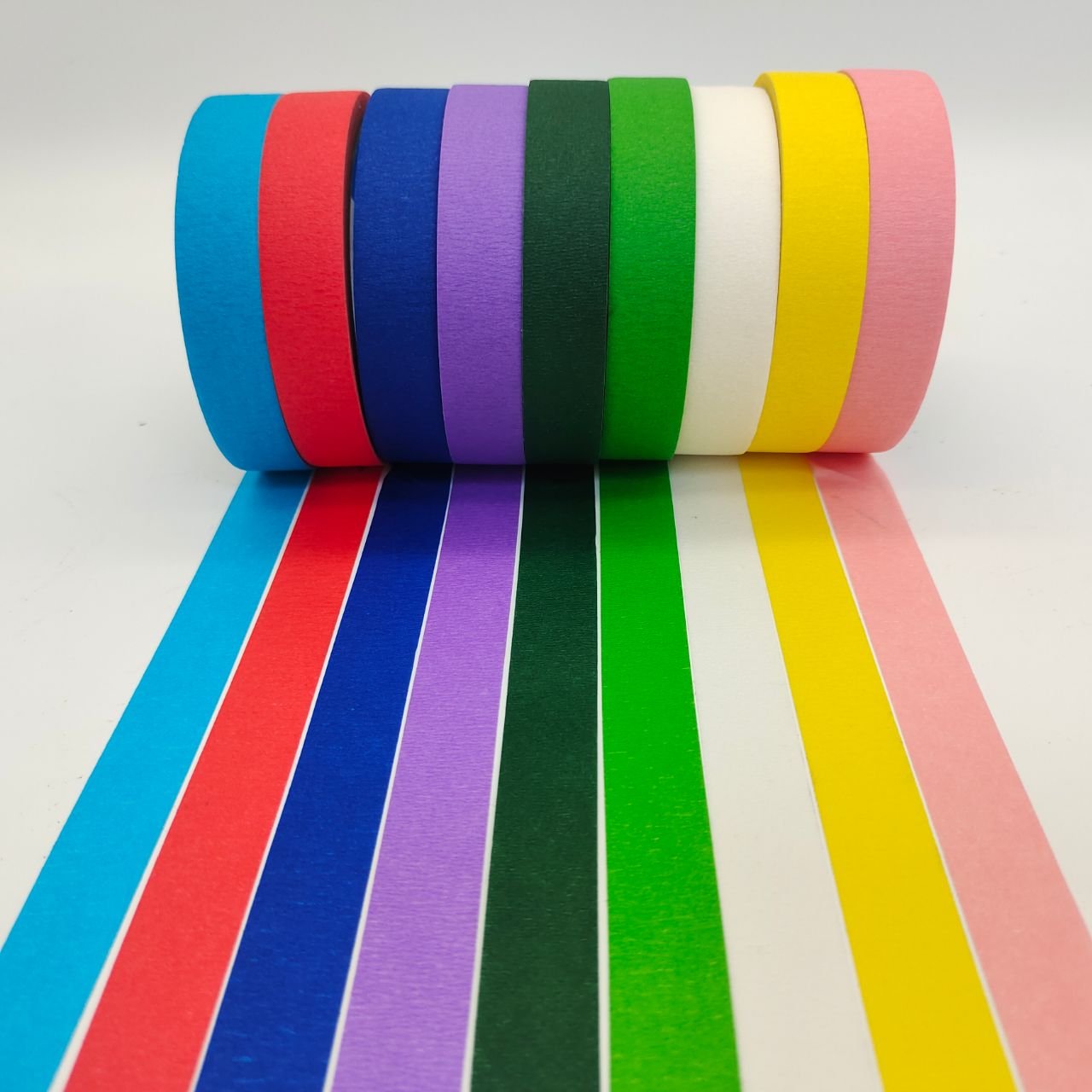 Adhesive craft decorative DIY crep paper tape automotive white blue masking paper tape textured paper tape