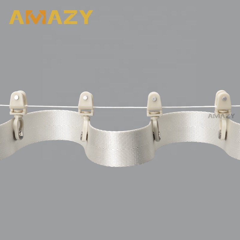 Modern Multi-Function Curved Ripple Fold Curtain Button Runner 80% Fullness Ripple Curtain Runner
