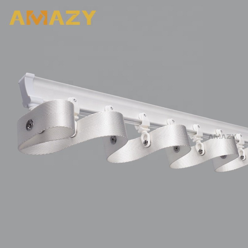 Modern Multi-Function Curved Ripple Fold Curtain Button Runner 80% Fullness Ripple Curtain Runner