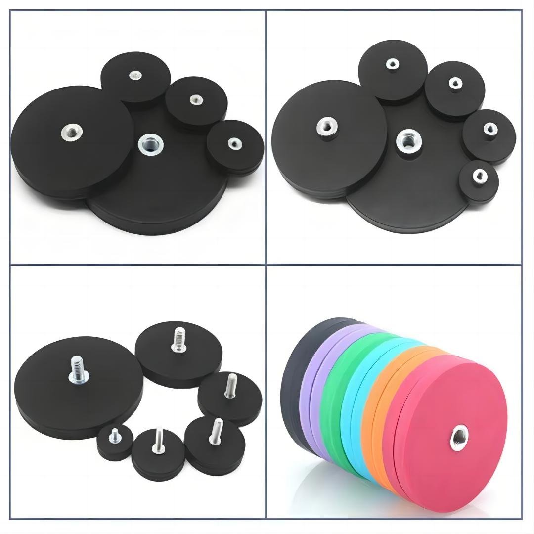 Pot Magnetic Materials Permanent Rubber Coated Magnets Neodium/Neodymium Magnet With Screw Thread Rubber Coated Pot Magnet