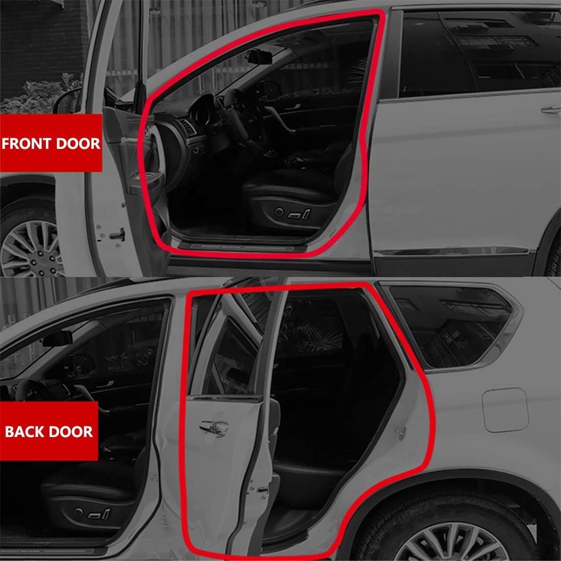 Car Door Seal Strip Car Weather Stripping Double Layer L Shape Self Adhesive Auto Door Soundproofing Weatherstrip