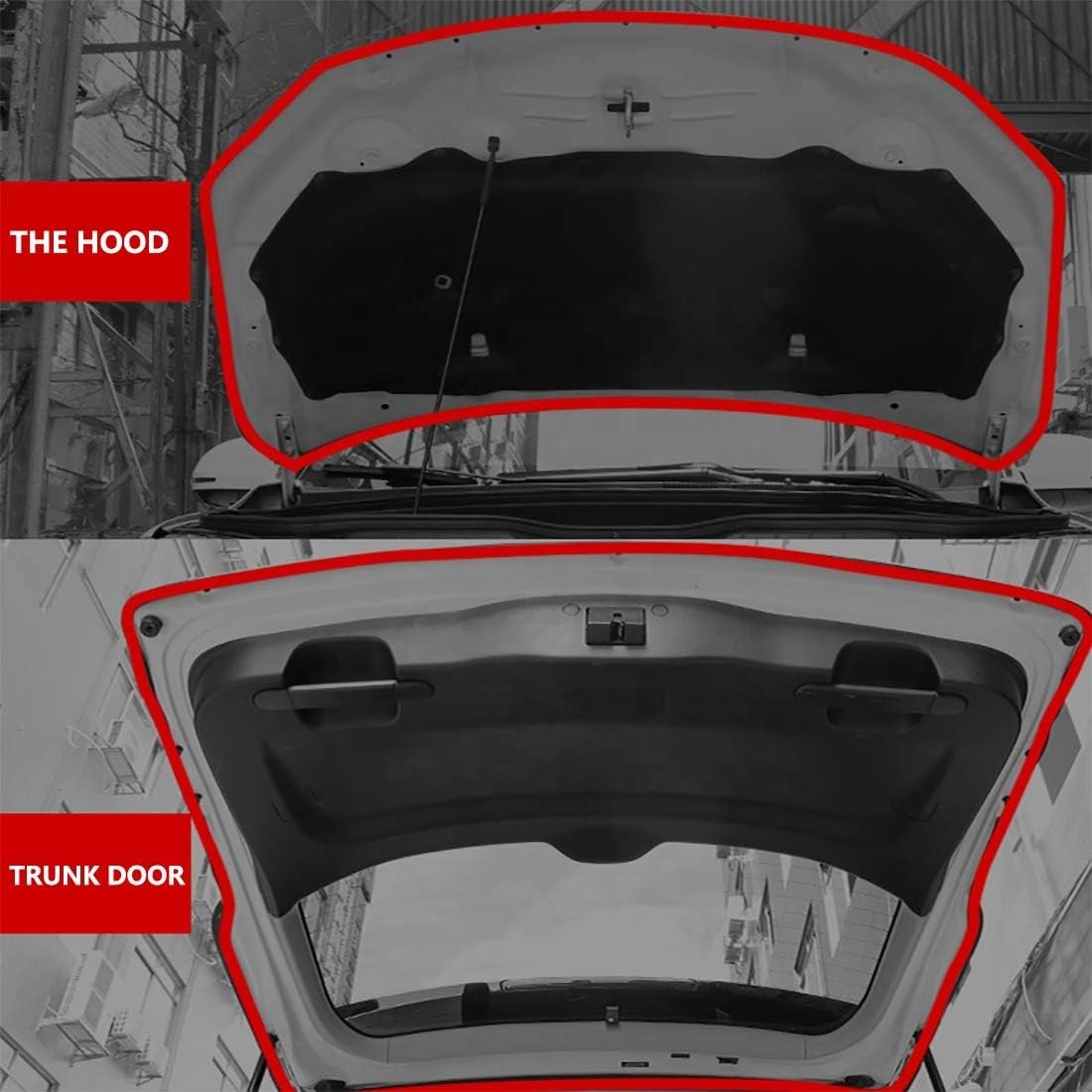 Car Door Seal Strip Car Weather Stripping Double Layer L Shape Self Adhesive Auto Door Soundproofing Weatherstrip