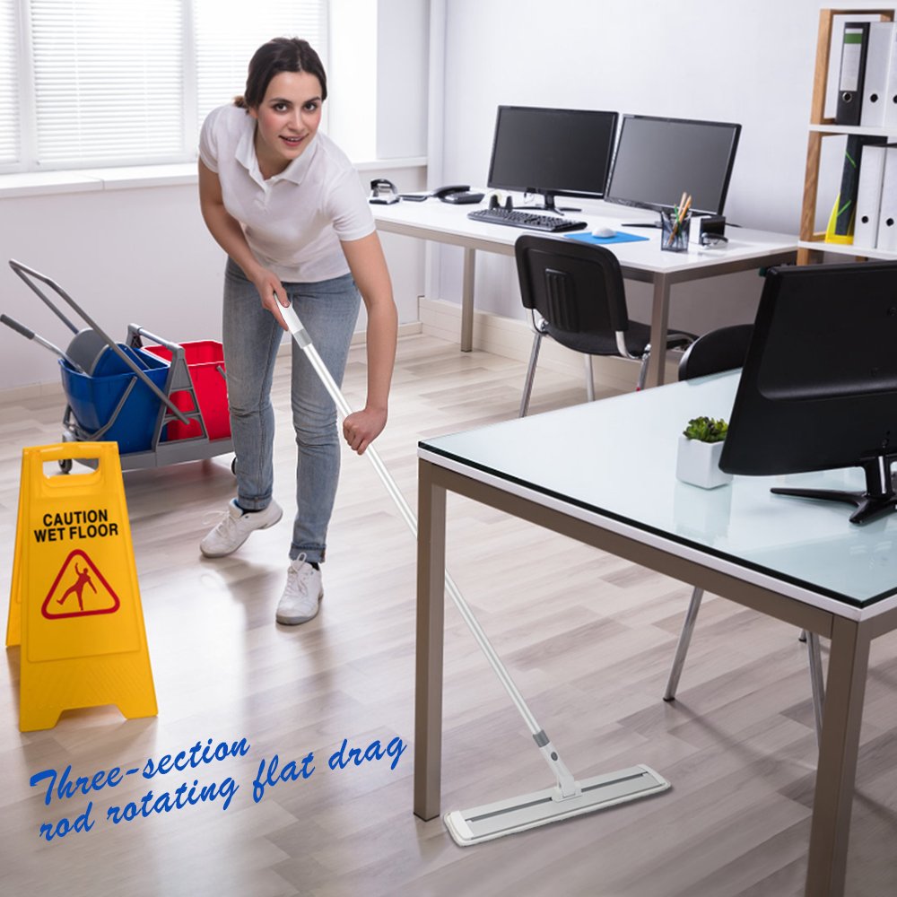 Masthome 360 Spin flat Mop Home Cleaning System Spinning Floor Mop with Three-Section Rod