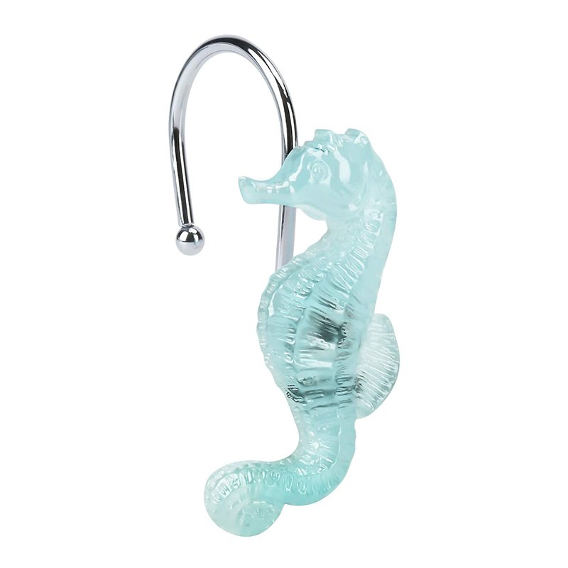 Marine Theme Rust-proof Decorative Resin Shower Curtain Hooks Bathroom Bedroom Baby Room Decorative Shower Rod Curtain Hangers