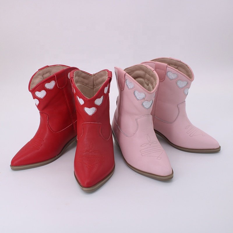 New Spicy Girls' Fashion High Heel Girls' Boots Pointed Mid length Leather Boots