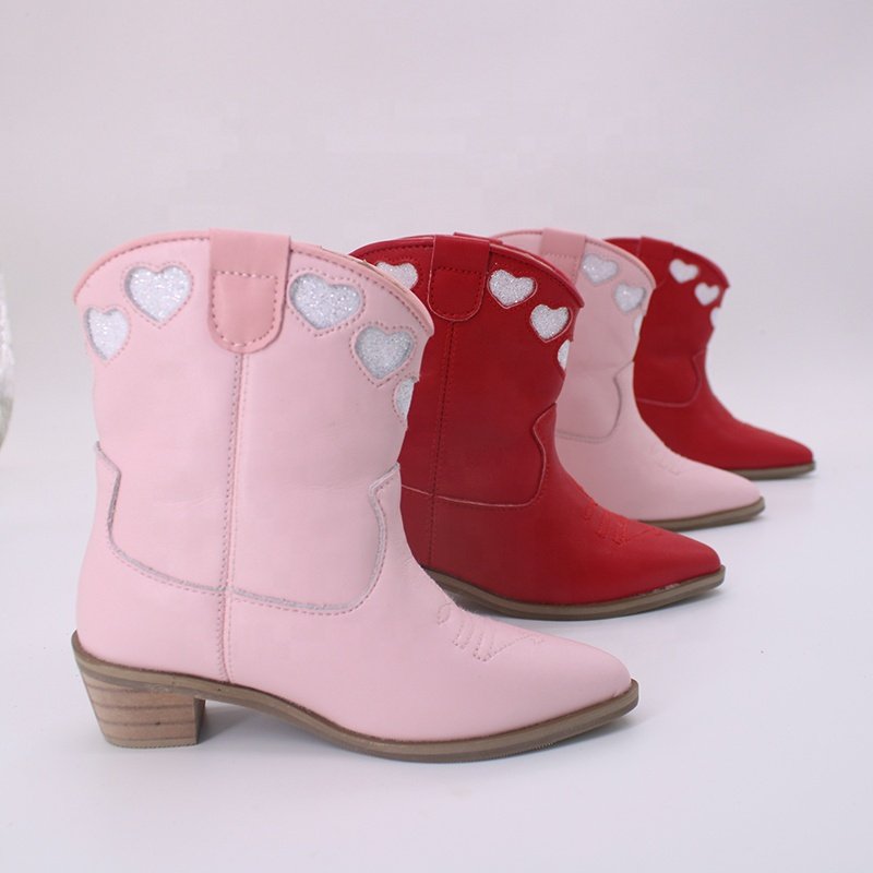 New Spicy Girls' Fashion High Heel Girls' Boots Pointed Mid length Leather Boots
