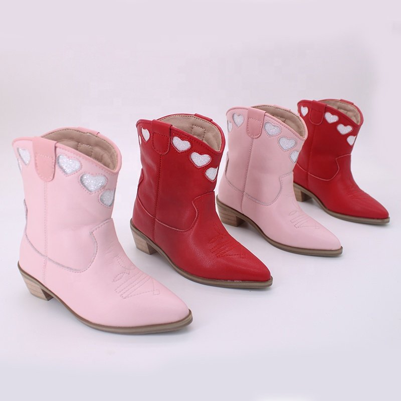 New Spicy Girls' Fashion High Heel Girls' Boots Pointed Mid length Leather Boots