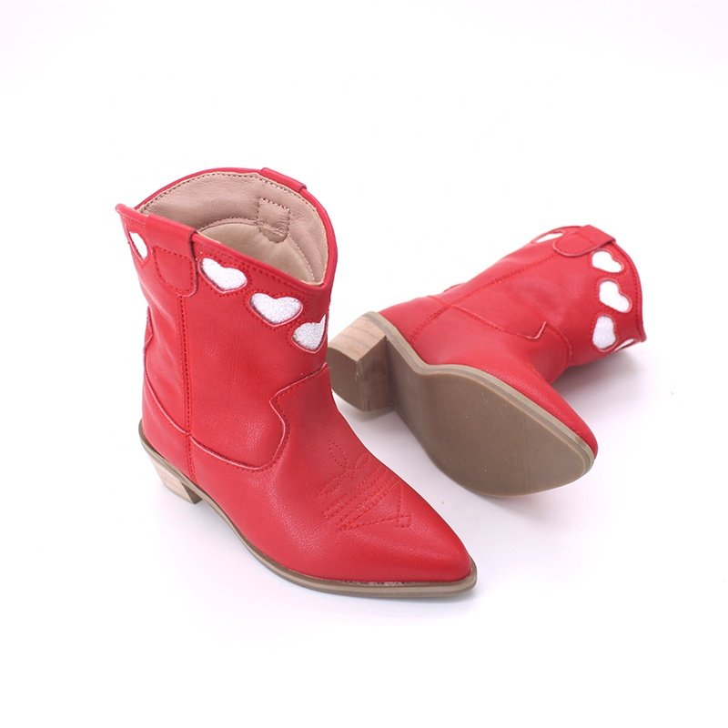 New Spicy Girls' Fashion High Heel Girls' Boots Pointed Mid length Leather Boots