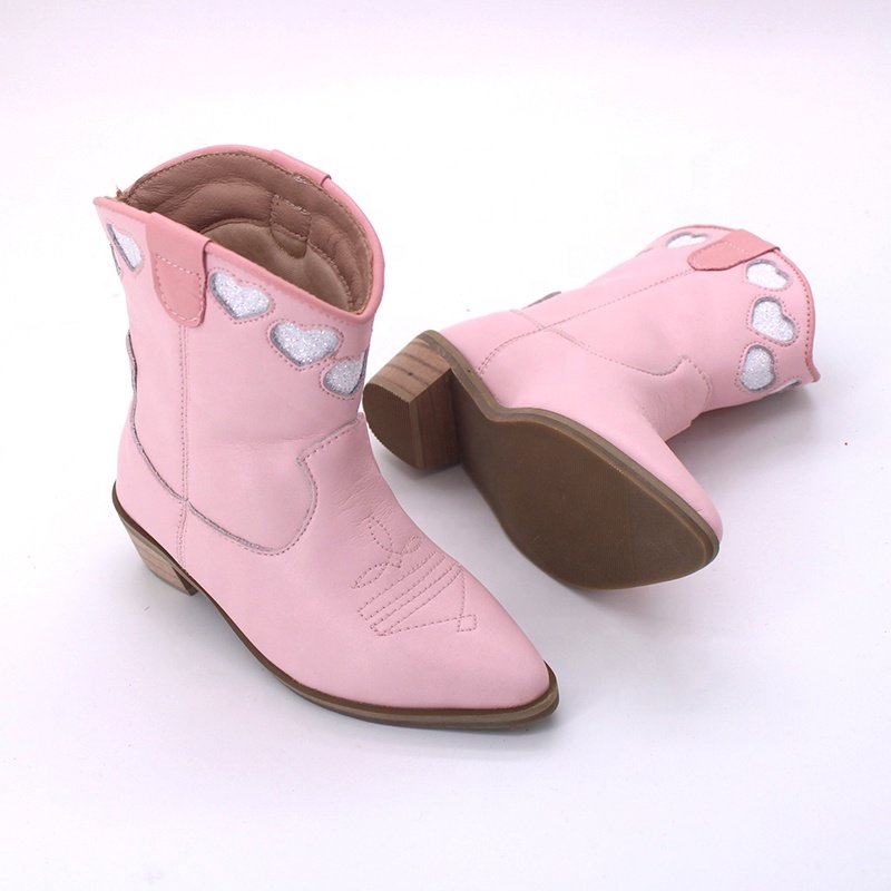 New Spicy Girls' Fashion High Heel Girls' Boots Pointed Mid length Leather Boots