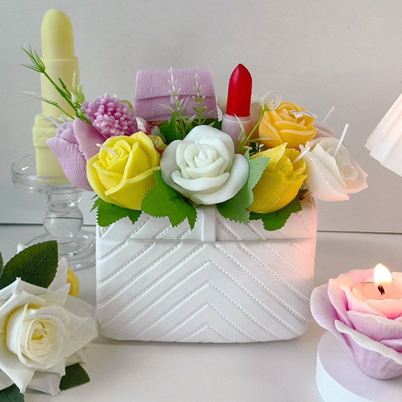 C009 Romantic rose scented wax candles, handmade and safe, perfect for wedding decorations and as a gift set