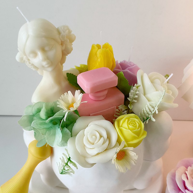 C009 Romantic rose scented wax candles, handmade and safe, perfect for wedding decorations and as a gift set