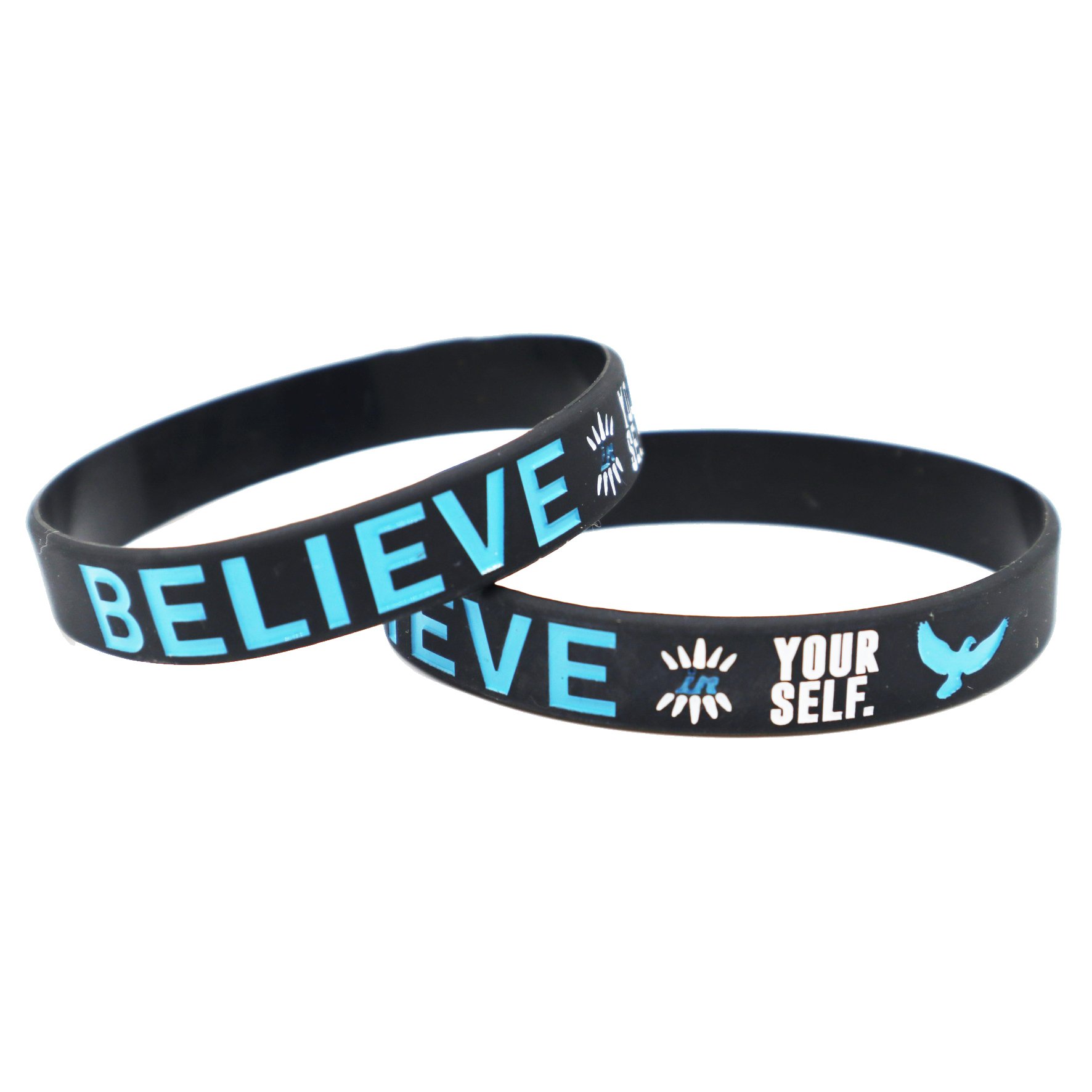 8" Black Color sports Rubber Bracelet custom logo christmas silicone bracelets