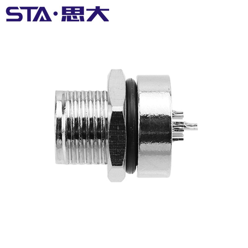 M8 Female Back Mount Metal Version Panel Mount Bulkhead 5pin B Code 3 4 6 8 Pins A Waterproof IP67 Pressure Sensors Connector