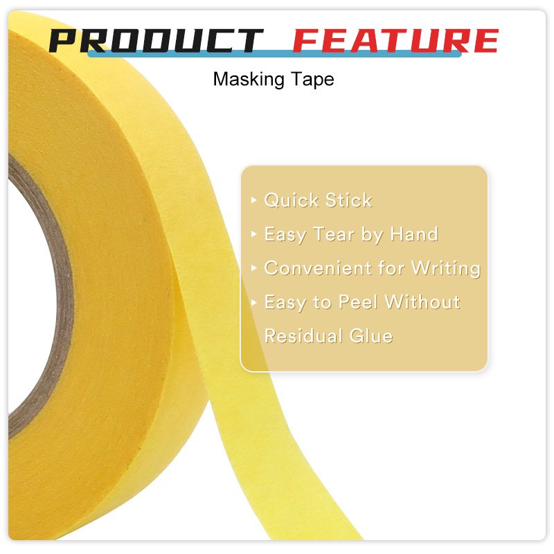 Cheap Price Yellow Automotive Refinish Masking Tape 388N 301 equivalent Amarillo Crepe Paper tape China Adhesive Tape
