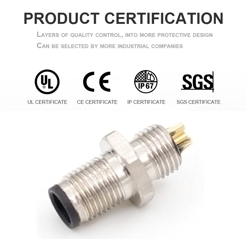 M5 Panel Mount Bulkhead 3 4 Pins Solder Cup Front Rear Nut Waterproof IP67 Circular Connectors M5 Female Socket Control Systems