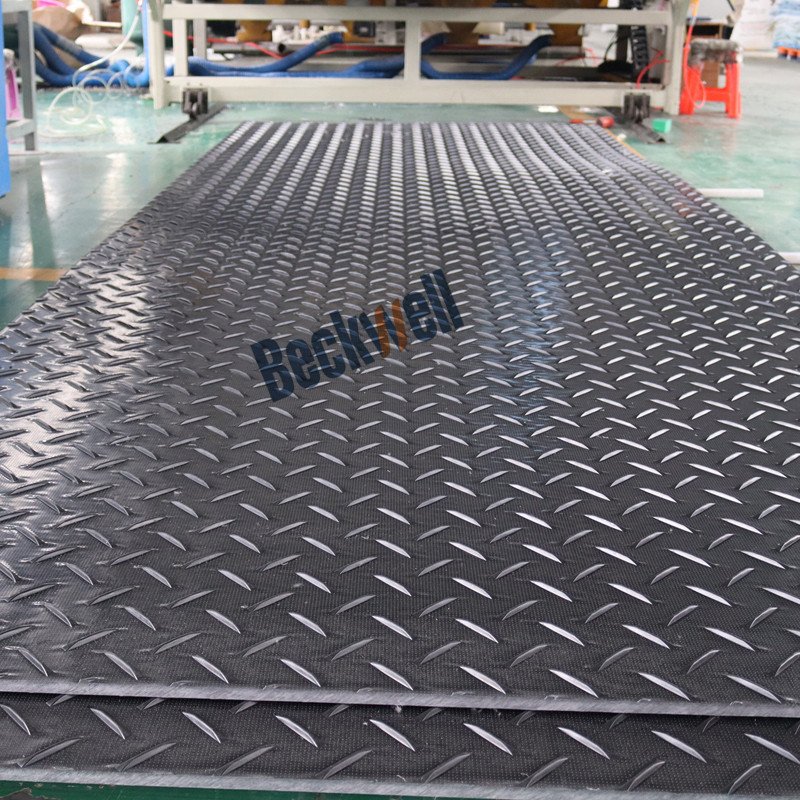 4x8ft HDPE Ground Protection Mat Heavy Duty Vehicle Trackway Roadway for Construction Uneven Muddy Sites Cut to Size