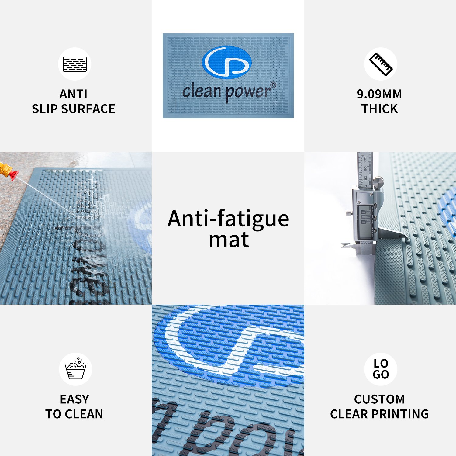 Anti Fatigue mats Custom logo Rubber Floor Mat Brand Logo Custom Mat For Kitchen Workshop Office
