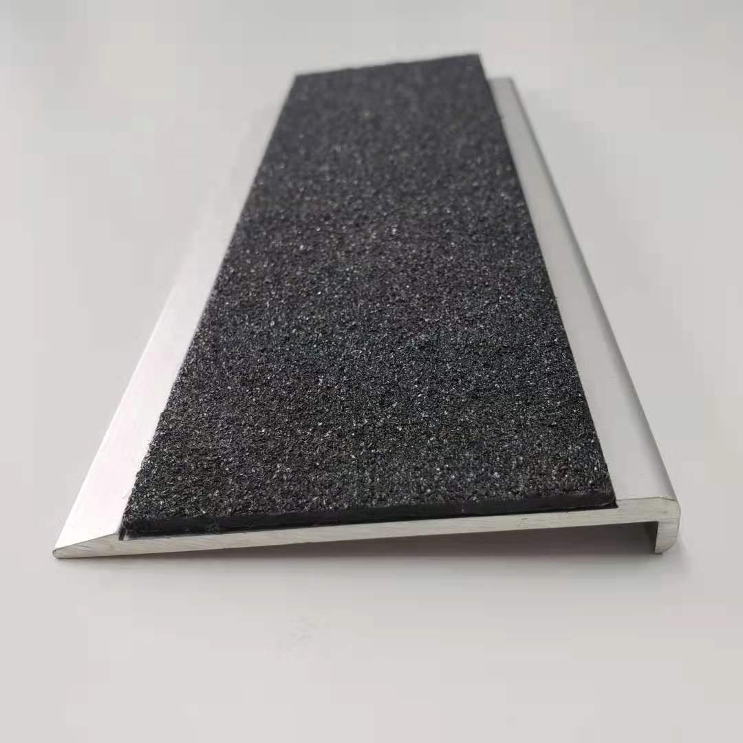 Customized Anti Slip glowing Fiberglass FRP Stair Nosing Strips fluorescence stair tread for Grating/Vinyl Flooring/Decking