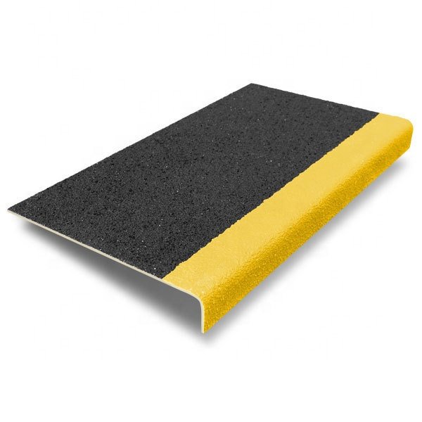 Customized Anti Slip glowing Fiberglass FRP Stair Nosing Strips fluorescence stair tread for Grating/Vinyl Flooring/Decking
