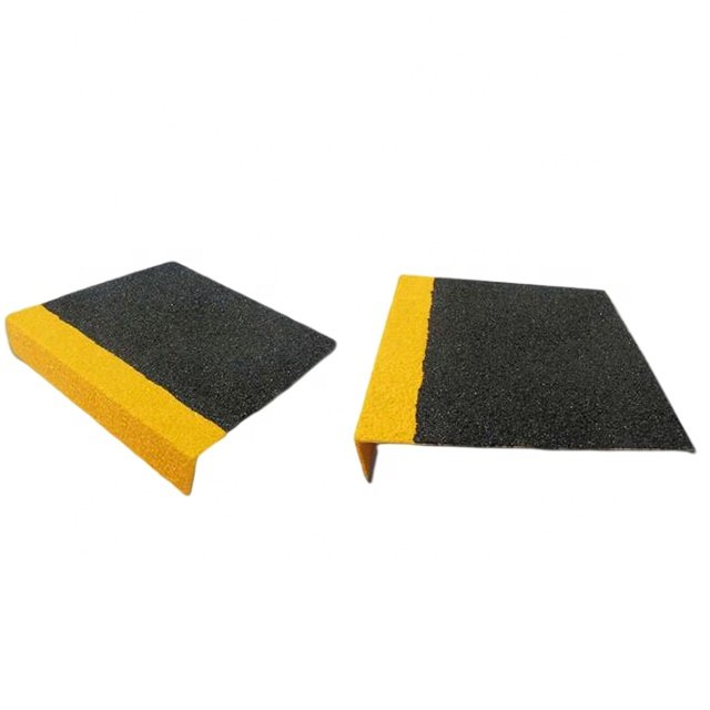 Customized Anti Slip glowing Fiberglass FRP Stair Nosing Strips fluorescence stair tread for Grating/Vinyl Flooring/Decking