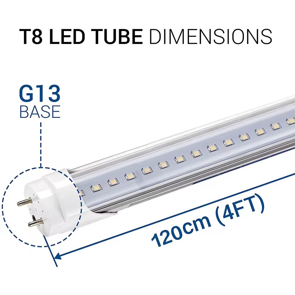 SKD Packaged 2FT & 4FT T8 LED Tube Light Aluminum Plastic Rod Fluorescent Light Source Raw Materials with PF0.5 PF0.9 Office Use