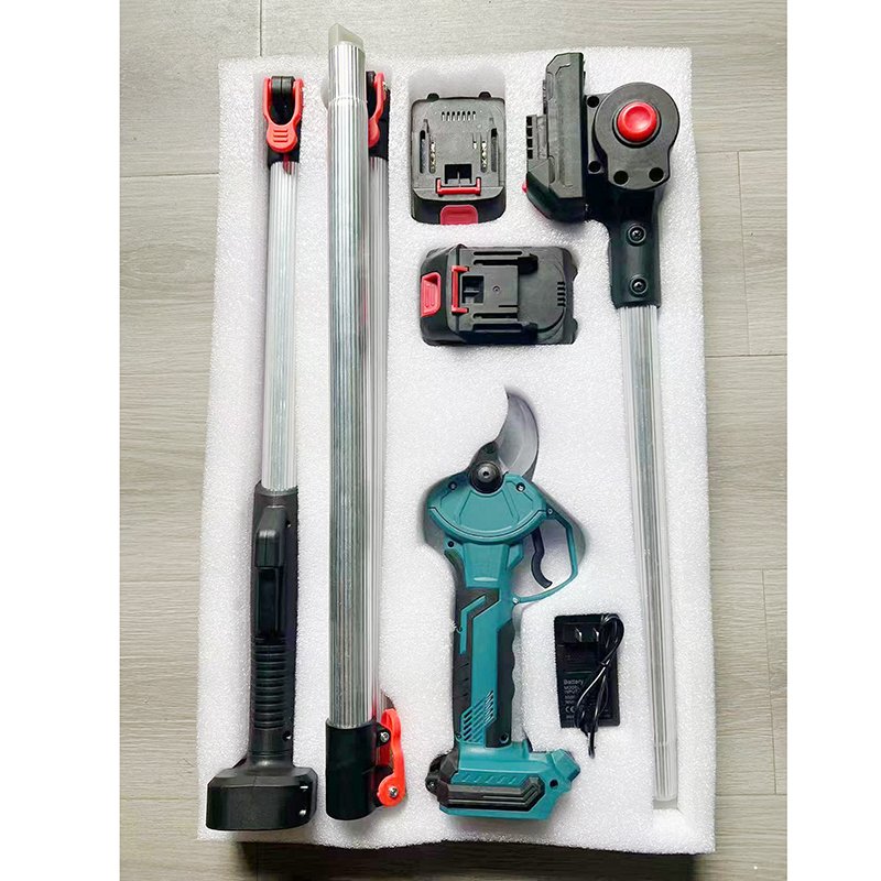 garden orchard wireless electric pruning shears 40mm battery powered telescopic rod pruner 6 inch chainsaw with extension pole