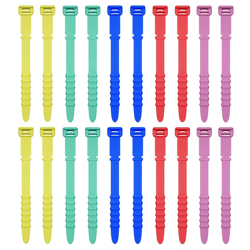 Adjustable fishbone silic-one USB cable for cable storing earphone wires and other pro--tective spools
