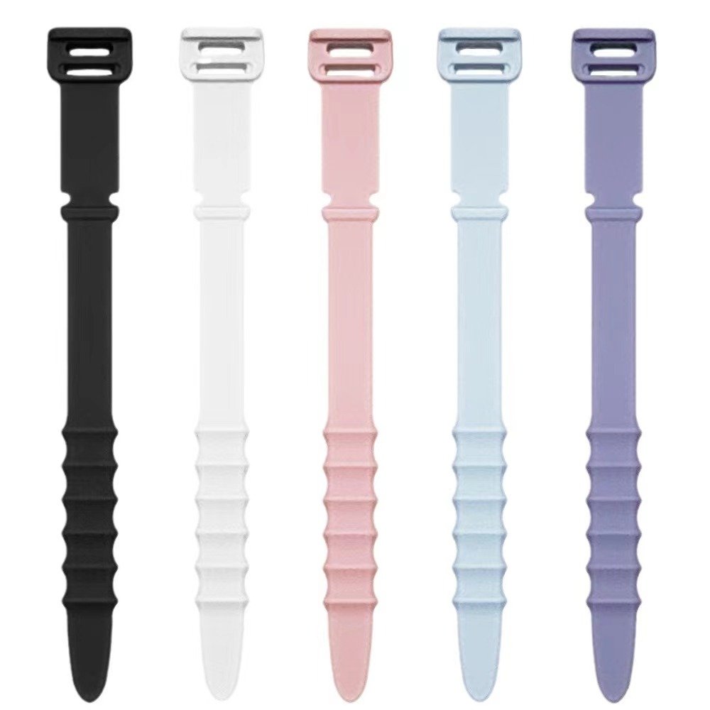 Adjustable fishbone silic-one USB cable for cable storing earphone wires and other pro--tective spools