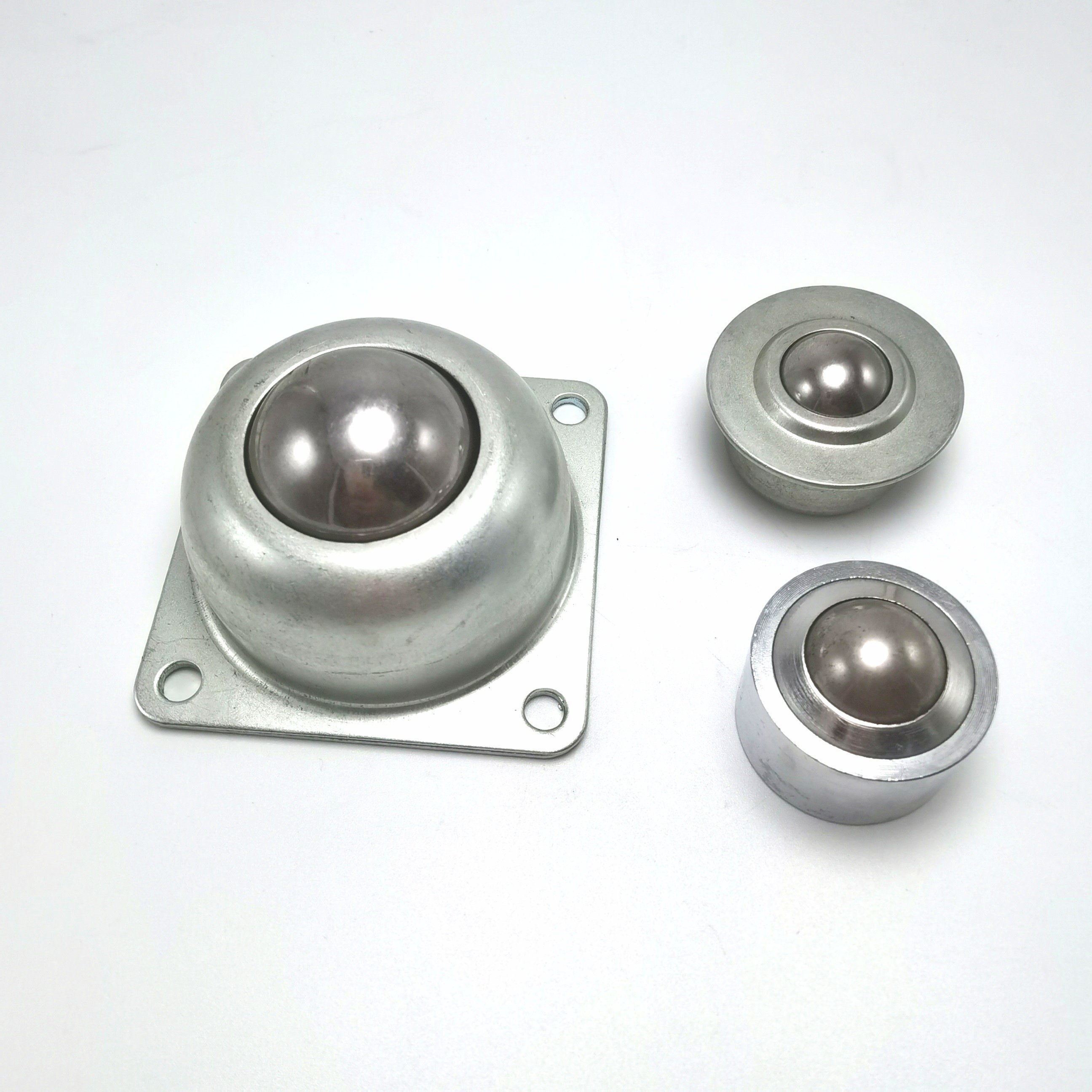 Ball Transfer Unit Flange Type BALL in SS202 / SS304 / MS Chromium Coated Outer Housing Conveyor Roller Bearing