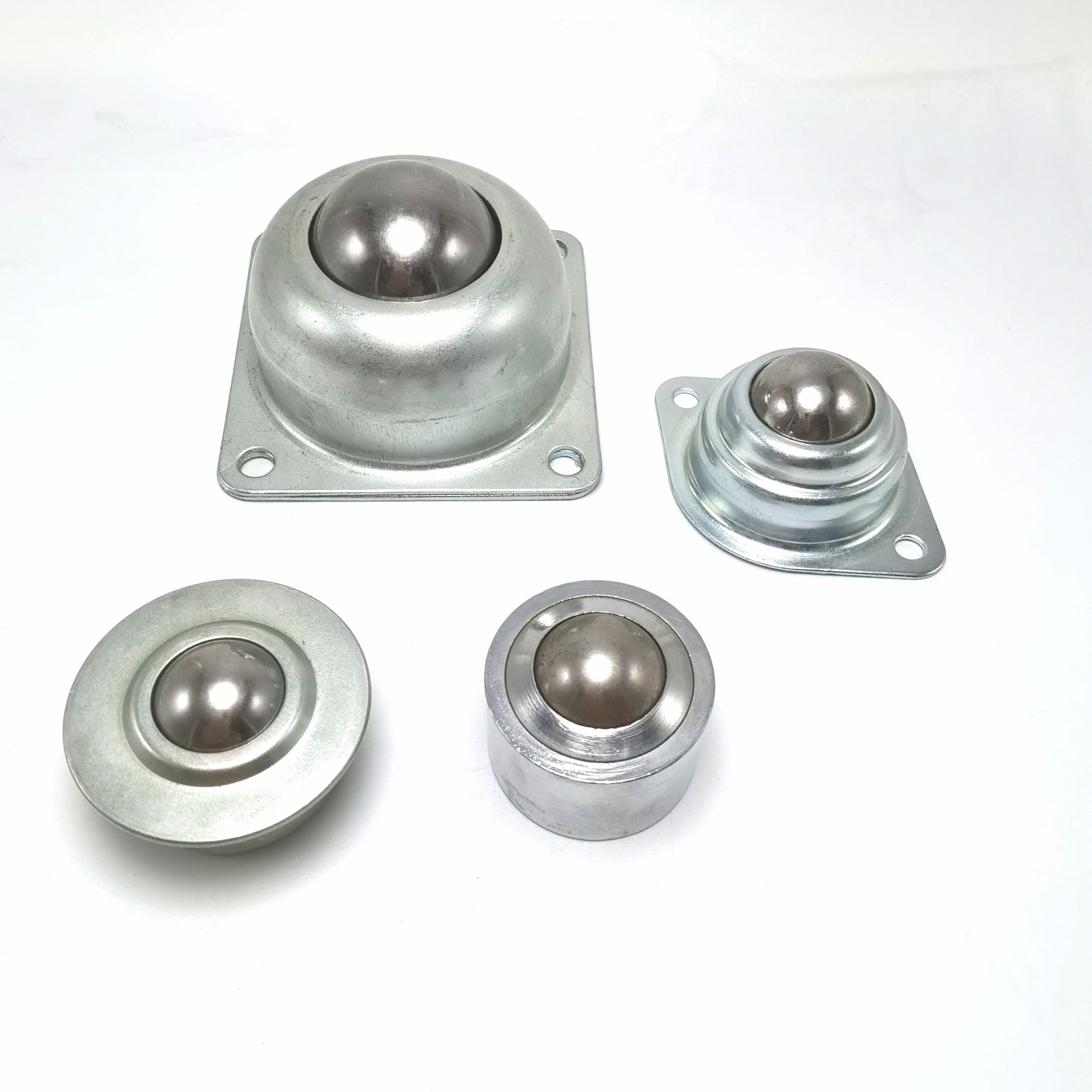 Ball Transfer Unit Flange Type BALL in SS202 / SS304 / MS Chromium Coated Outer Housing Conveyor Roller Bearing